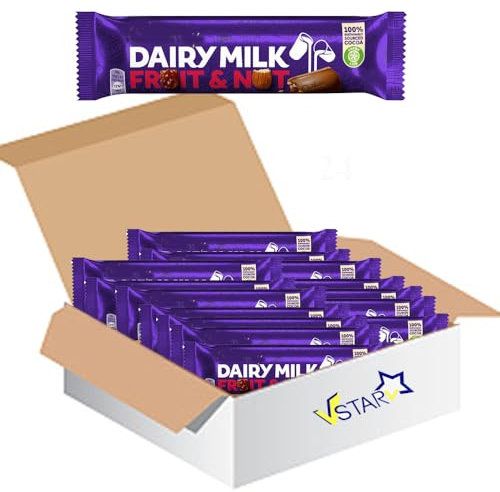 All Chocolate Bars Collection – Ultimate Assorted Chocolate Selection (Full Box (48 x Bars), Dairy Milk Fruit & Nut Chocolate Bar 49g)