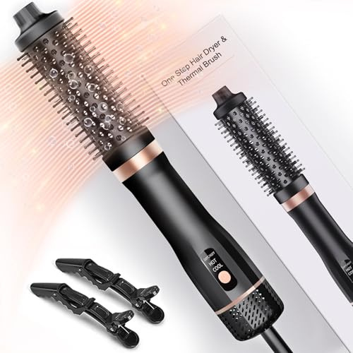 Hårtork Borste One-Step Lounge Fläktborste, 160000 RPM Höghastighetstermisk Borste Blowout Het Borste, Heated Hair Curling, Varmluftsborste Negativa Joner,4-i-1 volym
