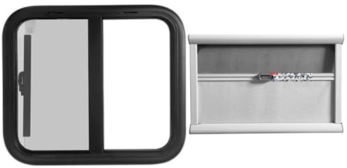 WIGING Caravan Side Window, RV Replacement Window with Roller Blinds, Aluminum Alloy Frame Sliding Motorhome Window, Window Opening Direction: Left Opening((WxH) 70x40cm)