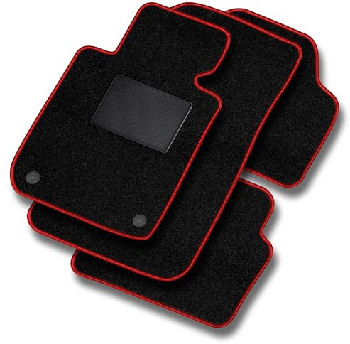 MOTOS Basic Alfombrillas coche de velours adecuado para Citroen C3 Picasso 2008-2017 - Basic, Material, Rojo - Experimenta un nuevo confort de conducción con un juego de alfombra de coche de terciopel