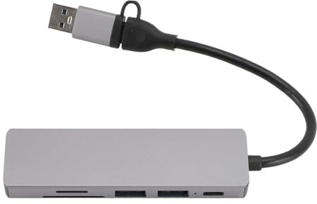 CHHELIHL Multiport Adapter, for Laptops Tablets Smartphones, Expand Connectivity with USB3.0 USB2.0 Storage Card Type C Ports, Seamless Data Transfer Hub for Enhanced Workspace Eff