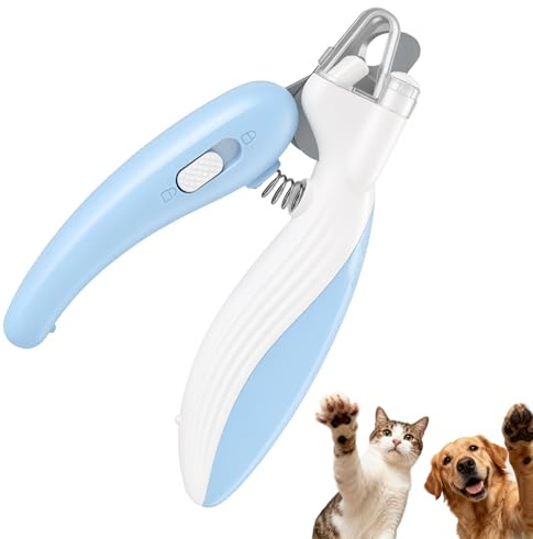 Forbici per artigli per gatti e cani con LED, tagliaunghie elettrico per animali da compagnia con sistema di protezione antipolvere e filo sicuro per evitare lesioni