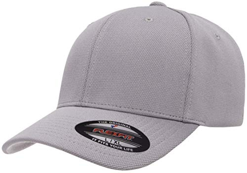 Flexfit Mens Cool & Dry Sport Hat, Silver, Large-X-Large US