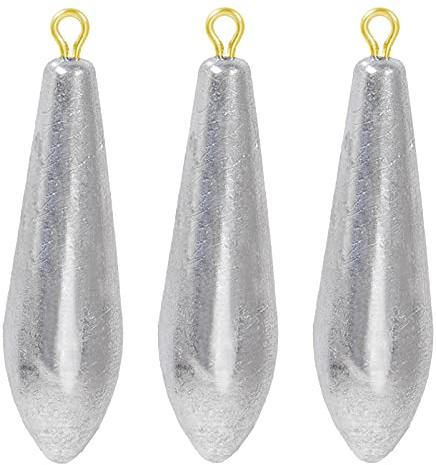 AMYSPORTS Drop Shot Fishing Weights Kit Lead Freshwater Fishing Sinkers Bass Casting Removable Fishing Weights Saltwater Streamlined 10pcs 1oz