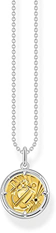 THOMAS SABO Kette Glaube, Liebe, Hoffnung 925 Sterlingsilber, Geschwärzt, 750 Gelbgold Vergoldung