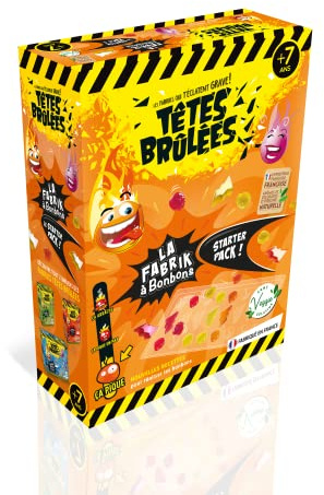 SILVERLIT - Têtes Brûlées - La Fabrik à Bonbons Starter Pack - Nouvelles Recettes Gout Pêche, Cola - Fabrique tes Bonbons Têtes Brulées Piquants -Kit Loisirs Créatifs dès 7 ans -Fabriqué en France
