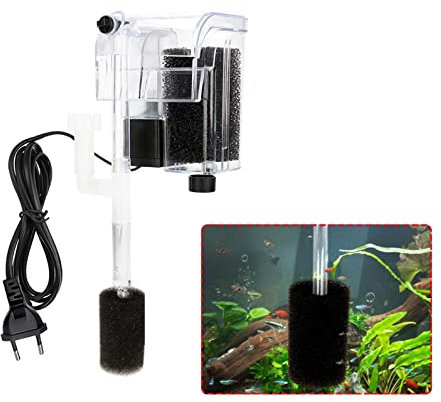 3-in-1 Wasserfall-Außenfilter zum Aufhängen, Quarium-Sauerstoffpumpe, Wasserfilter für kleine Aquarien