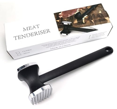 Kitchen Meat Tenderizer,Heavy Duty Manual Hammer Mallet Tool,Meat Hammer Used for Steak, Chicken, Fish (Silver)