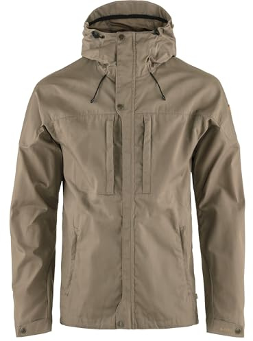 Fjällräven Skogso Men's Jacket - Water and Wind Resistant, Adaptable w/Greenland Wax, Breathable - Hiking, Trekking, Suede Brown, X-Large