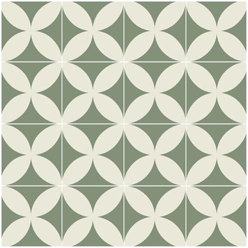 Green Beige Geometric Wall paper Peel and Stick Wallpaper Boho 17.3×78.8 Green Removable Self Adhesive Wallpaper for Bathroom Kitchen Backsplash Contact Paper for Cabinets and Drawers Vinyl Roll