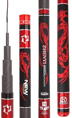 SJHFKDK Cañas de Pescar,Caña de Pescar Varilla de Pesca Fuerte Fuerte 3.6-7.2m Fibra de Carbono Telescópico Carpa Feed Poste Mano(7.2m)