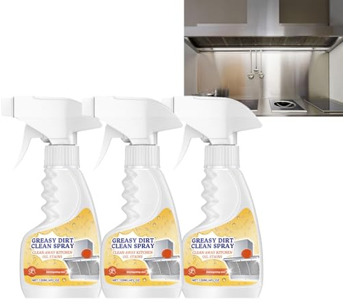 Spray limpiador de cocina de alta resistencia, potente espuma desengrasante, para campana extractora de estufa, horno, parrilla y trampa de grasa, elimina las manchas de aceite duras quemados, no