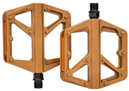 Pedales de bicicleta de montaña – Diseño plano ancho de nailon ligero, superficie antideslizante y rodamientos sellados para MTB/ciclismo/desplazamientos, pedales de plataforma duraderos para montaña