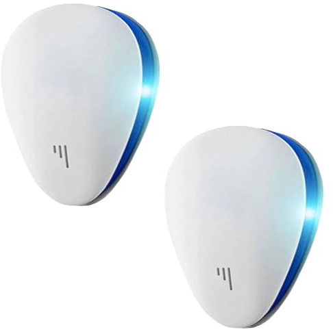 British Lux Repel Lab Plug-in, Ultrasonic Pest Repeller, Indoor Electronic Repellent Plug-in Pest Control(White-2PCS)