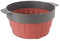 Berghoff 3950152 Cesta de Vapor y colador Multifuncional Plegable de Silicona, Color Rosa y Gris