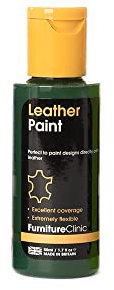 Pintura para cuero de Furniture Clinic - para pintar todos los cueros: calzado, bolsos, ropa, etc. Flexible y duradera (verde, 50ml)