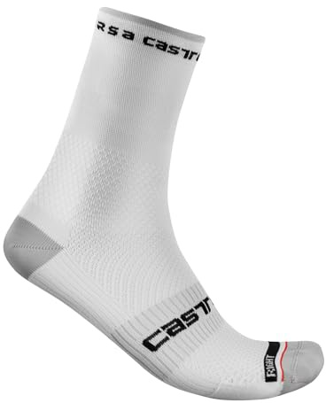 Castelli 4521026-001 ROSSO CORSA PRO 15 SOCK Uomo Calzini WHITE BLACK S/M