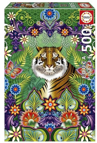 Educa - Puzzle de 500 pièces pour Adultes | Tigre du Bengala, Catalina Estrada. Mesure: 34 x 48 cm. À partir de 11 Ans (19912)