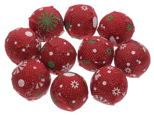 DOITOOL 10 Pièces Casquette Chien Balles De Jouet pour Chat avec des Cloches Jouets pour Petits Animaux Jouets pour Chat Balles avec Grelots Boules De Noël Balle Jouet