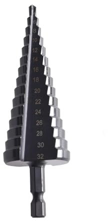 Okaywork Broca escalonada para metal, [Ø 4-32 MM], broca conica, broca para Taladro escalonado para plástico y madera - cónico HSS profesional - con vástago de 6,35 mm