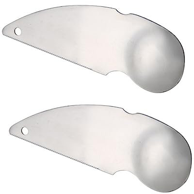 HOLIDYOYO 2 Pezzi Cucchiaio di Kiwi Pela Frutta cucchiai Taglia Kiwi scanalato Set Cucina Gadget Cucina spelucchino Utensili manuali Kiwi pelapatate al Kiwi Acciaio Inossidabile Silver