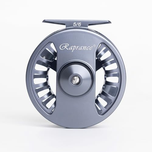 Raprance Fly Fishing Reel 7/8wt - CNC Aluminum Alloy, Ultra-Light, Instant Spool Change Side Button, for Freshwater/Saltwater, Matte Gunmetal Gray