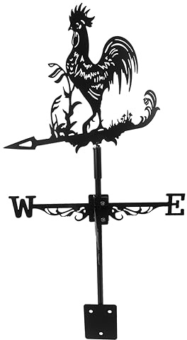 JOINPAYA Veleta De De Hierro Forjado Veleta De Jardín Indicador De Dirección del Viento del Viento De Granja Decoración De Techo para Exteriores y Novedoso