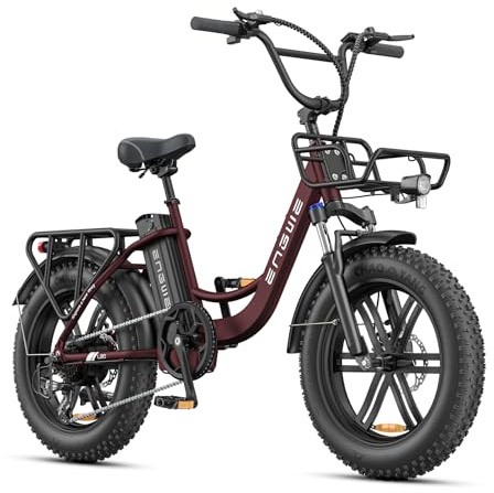 ENGWE E Bike Herren mit 48V 13Ah Batterie, 20 * 4.0 Zoll, 7-Gang Getriebe mit LCD-Display, 250W Motor & 25km/h, Reichweite bis zu 120km L20/L20 Boost (L20 Boost, Rot)