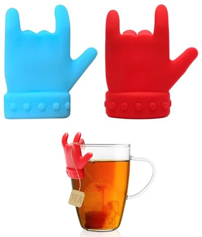 2 creativos soportes para bolsitas de té, colador de té con pinza para tazas y soporte de silicona para cucharillas, bandeja para bolsitas de té con soporte para cucharillas