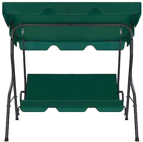 Generico Panchina a Dondolo da Giardino Verde 170x110x153 cm in Tessuto,Prato e Giardino,Vita all'aperto,Altalene da patio-48556