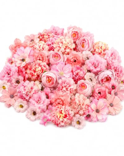 RAVNIX Flores Artificiales Rosa, 50 Piezas, Diseño Realista y Flexible, Para Bodas y Decoración de Mesa, Estilo Natural Que Mantiene Frescura Visual Sin Agua