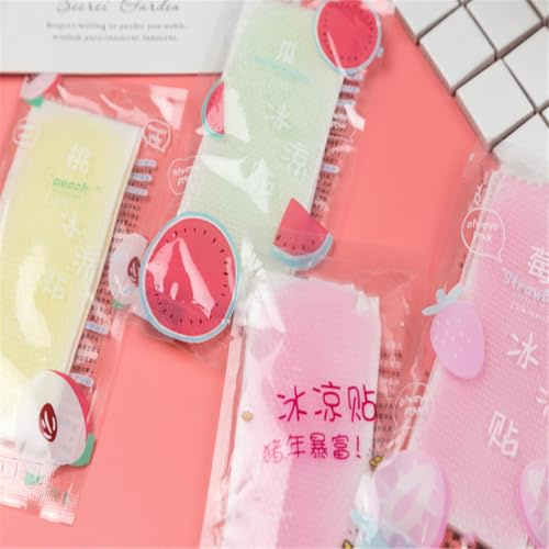 Fdit 10 Pezzi Cerotti in Gel Rinfrescante Strisce Rinfrescanti Cuscinetti Refrigeranti Materiale Idrogel 8+ Ore Sollievo Rinfrescante per Colpi di Calore Mal di Testa Dolori Muscolari (Come mostrato)