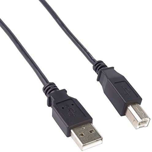 PremiumCord Câble USB 2.0 Haute Vitesse M/M 2 m, A Mâle vers B Mâle, Câble de Connexion USB pour Scanners Etc., Double Blindage, AWG28, Couleur Noir, Longueur 2 m