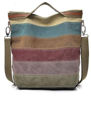 CVFAJI Womens Shoulder Bags Canvas Hobo Handbags Multi-Color Casual Messenger Bag Top Handle Tote Crossbody Bags