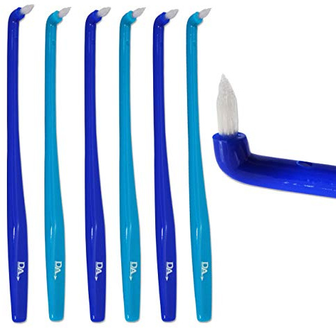 6 x schlank Zahnzwischenraumbürste – Blaue Bürsten für kieferorthopädische Zahnspangen & Brücken