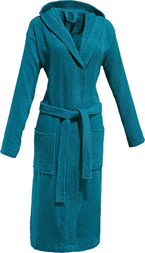 REDBEST Unisex-Bademantel, Morgenmantel, Saunamantel Frottier Chicago Petrol Größe M - schnell trocknend und saugstark, 100% Baumwolle