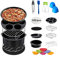 Air Fryer Accessories Set, 13PCS Deluxe Air Fryer Accessory Fit for Most 3.5L-4.5L Air Fryers, Cake Barrel 7 in(Diameter 18cm), Include Cake & Pizza Pan, Grilling Rack, Egg Bite Mold, Nonstick