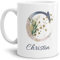 Tasse mit Buchstabe C und Blumen - mit Name personalisiert - Initiale, Namens-Tasse, Buchstaben Tasse, Geschenk I Keramik Weiß, 300 ml
