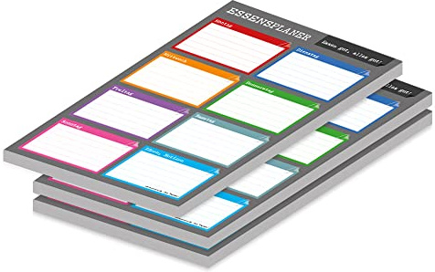 PRICARO Essensplaner Perfekt, magnetisch, A5, 50 Blatt, 3 Stück