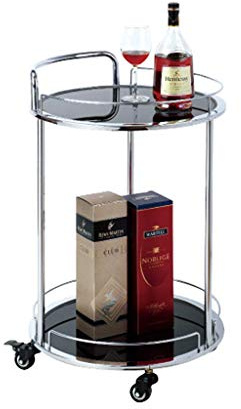 GagalU Storage Cart Stainless Steel Rolling Cart Serving Trolleys,Metal Storage Units on Wheels for Home Bar Restaurant Hotels Garden/Stainless Steel+Wood Veneer