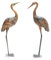 SOARS Juego de 2 estatuas de jardín, decoración de metal, decoración de jardín para exteriores, para casa, terraza, patio trasero y césped (grulla)