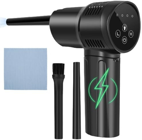 MULAIDI Powerful Air Duster For Deep Cleaning CompressedAir Blower For Computer Laptop Camera USB Rechargeable Portable Usb Compressed Air Blower More Improvement Fewer Screw Holes Dust Blowing Guns