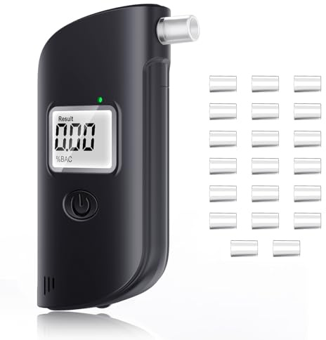 Elektronisk etylotestare, etylotestare, NF-godkänd elektronisk etylotestare, LED-belysning med etylometer, alkoholtestare LCD-display【Batteri ingår ej】 Professionell alkoholtestare för hemmabruk