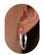 Ohrringe Silber 925 Creolen Für Damen | Gedrehte Zirkonia Creolen, Silber & 14K Vergoldet | Funkelnd, Leicht, Hypoallergen