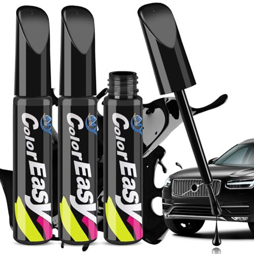 Penriter 3 Pezzi Penna Ritocco Carrozzeria Nero 36ml, Vernice Auto, Rimuovi Graffi Auto