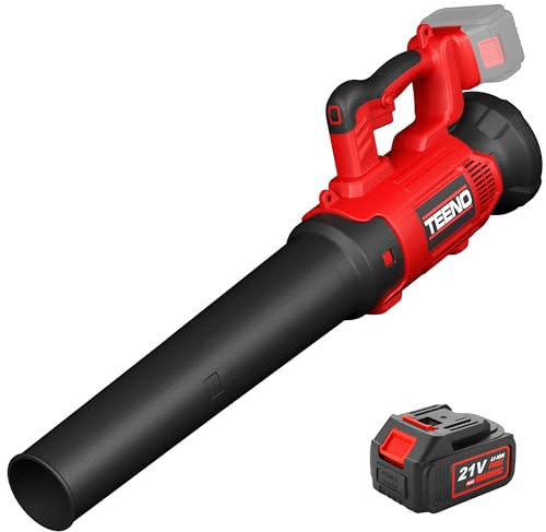 Teeno Professional souffleur sans-Fil, 780 m³/h, 210 km/h, 6 Modes de Vitesse pour l'entretien des pelouses, des terrasses, Le soufflage des Feuilles, avec Batterie 4AH et Chargeur (1 Batterie)
