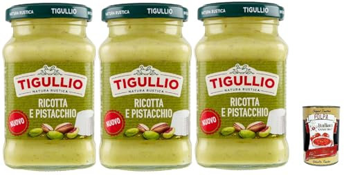 Star Tigullio GranPesto Pesto Ricotta e pistacchio, pesto avec ricotta et pistache 3 x 185 g sauce + Italian Gourmet Polpa 400 g