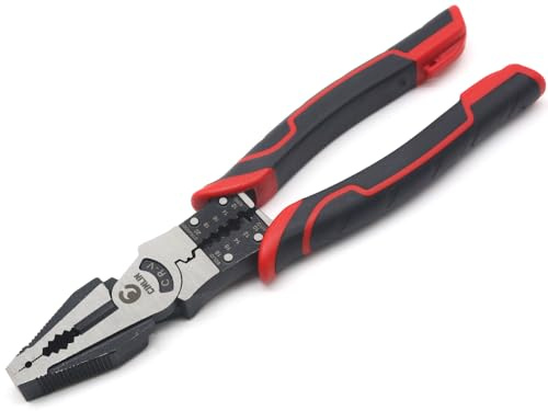 CINLIN Multipurpose Linesman Pliers,8.5in,multifunction Combination Pliers with Wire Stripper/Crimper/Cutter Function, Heavy Duty Side-Cutting for Crimping, Stripping, Shearing, Screwing.6-in-1