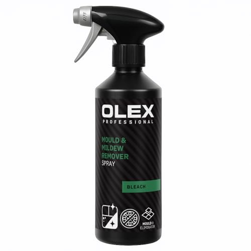 OLEX Professional Mould & Mildew Remover Spray with Bleach - Black Mould Killer - Bathroom Walls, Ceilings, Grout & Silicone Sealant - Fast-Acting Formula - 500ml XL