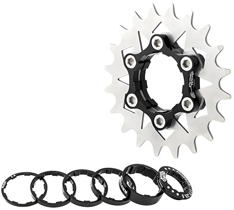 HillMiles MTB Rueda Libre para Bicicleta de una Sola Velocidad, 12/13/14/15/16/17/18/19/20/21/22T, Kit de conversión de una Sola Velocidad con Espaciador (20T)